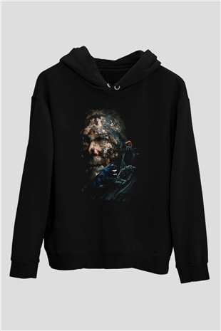 Death Stranding Baskılı Unisex Siyah Kapüşonlu Sweatshirt