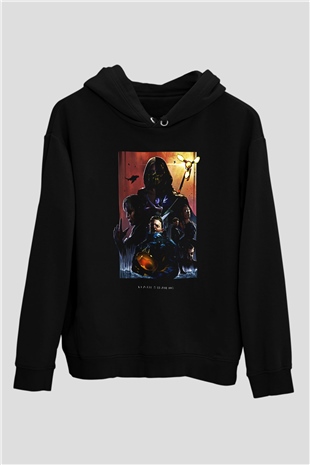 Death Stranding Baskılı Unisex Siyah Kapüşonlu Sweatshirt
