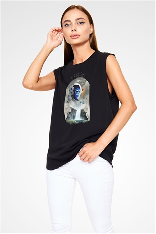 Death Stranding Baskılı Unisex Siyah Kolsuz Tişört - Tshirt