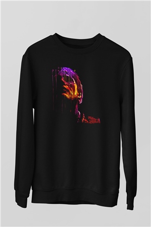 Death Stranding Baskılı Unisex Siyah Sweatshirt