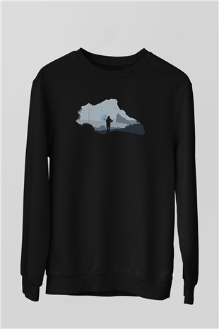 Death Stranding Baskılı Unisex Siyah Sweatshirt