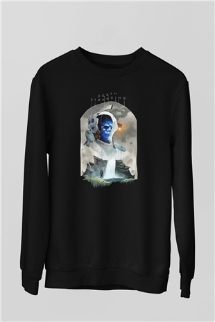 Death Stranding Baskılı Unisex Siyah Sweatshirt
