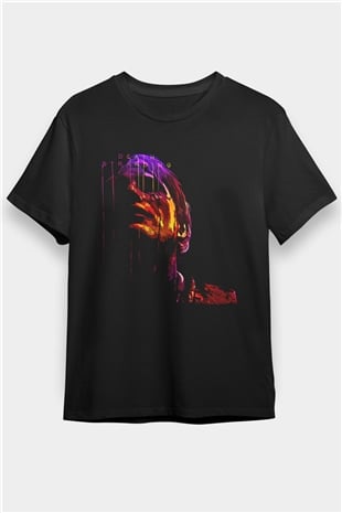 Death Stranding Baskılı Unisex Siyah Tişört - Tshirt