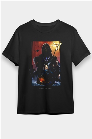 Death Stranding Baskılı Unisex Siyah Tişört - Tshirt