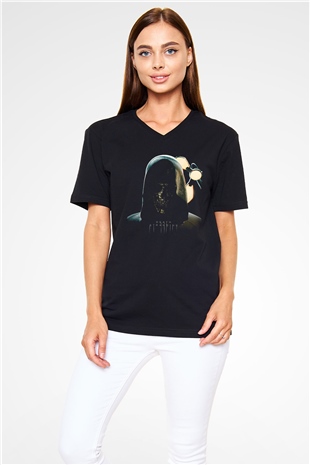 Death Stranding Baskılı Unisex Siyah V Yaka Tişört - Tshirt