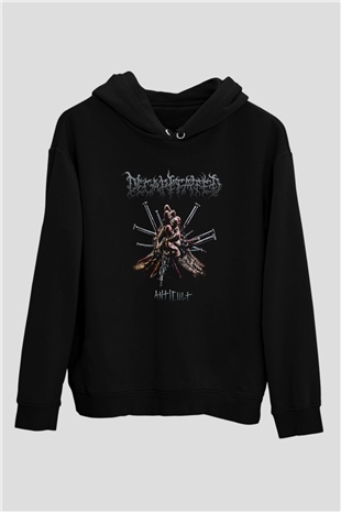 Decapitated Baskılı Unisex Siyah Kapüşonlu Sweatshirt