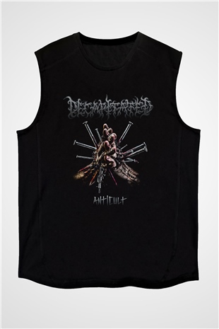 Decapitated Baskılı Unisex Siyah Kolsuz Tişört - Tshirt