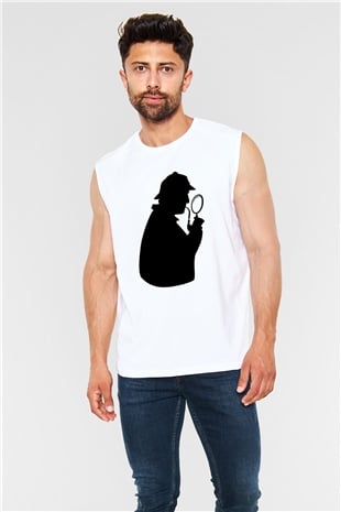 Dedektif Beyaz Unisex Kolsuz Tişört
