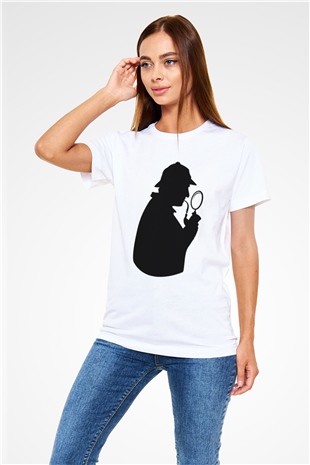Dedektif Beyaz Unisex Tişört T-Shirt - TişörtFabrikası