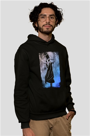 Dedektif Siyah Unisex Kapüşonlu Sweatshirt