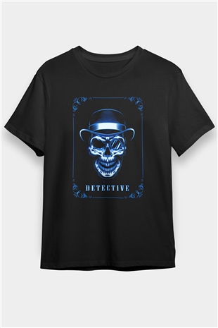 Dedektif Siyah Unisex Tişört T-Shirt - TişörtFabrikası