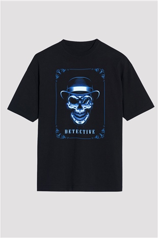Dedektif Siyah Oversize Tişört Oversize T-shirt - TişörtFabrikası