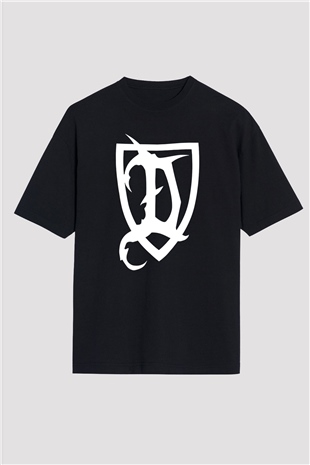 Deeds of Flesh Baskılı Unisex Siyah Oversize Tişört - Tshirt