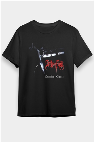 Deeds of Flesh Baskılı Unisex Siyah Tişört - Tshirt
