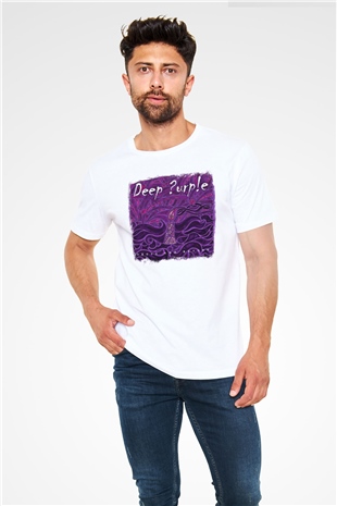 Deep Purple Baskılı Unisex Beyaz Tişört