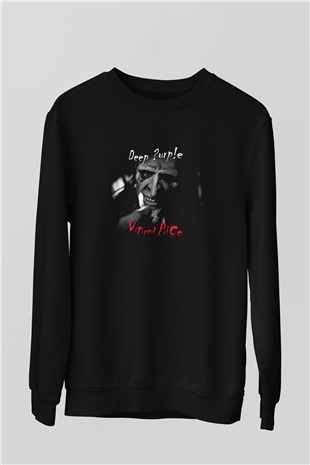 Deep Purple Baskılı Unisex Siyah Sweatshirt