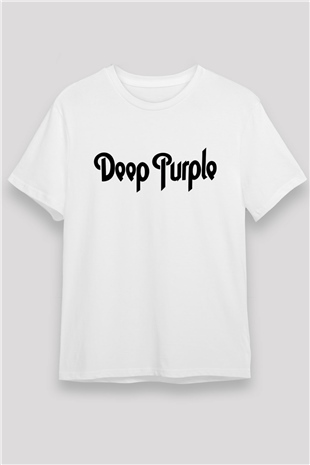 Deep Purple Beyaz Unisex Tişört T-Shirt - TişörtFabrikası