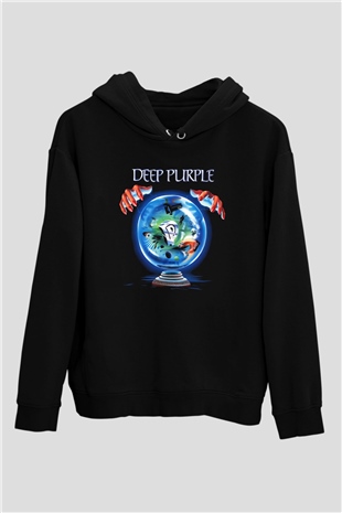 Deep Purple Siyah Unisex Hoodie