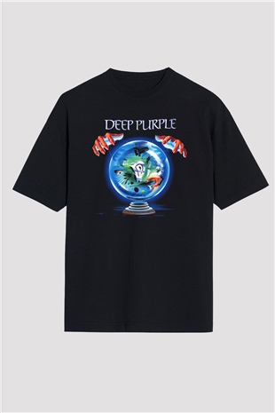 Deep Purple Siyah Unisex Oversize Tişört T-Shirt