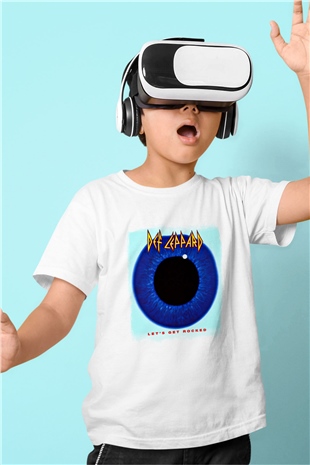 Def Leppard Baskılı Unisex Beyaz Çocuk Tişört
