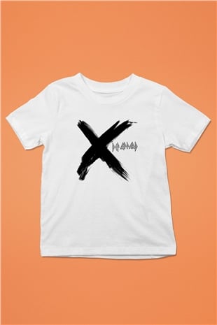 Def Leppard Baskılı Unisex Beyaz Çocuk Tişört