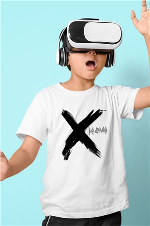 Def Leppard Baskılı Unisex Beyaz Çocuk Tişört