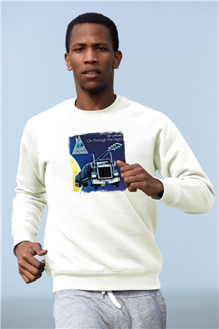 Def Leppard Baskılı Unisex Beyaz Sweatshirt