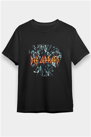 Def Leppard Baskılı Unisex Siyah Tişört