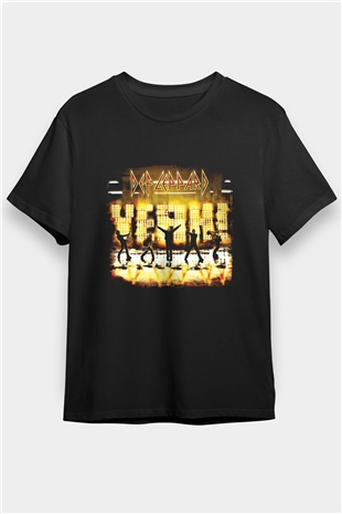 Def Leppard Baskılı Unisex Siyah Tişört