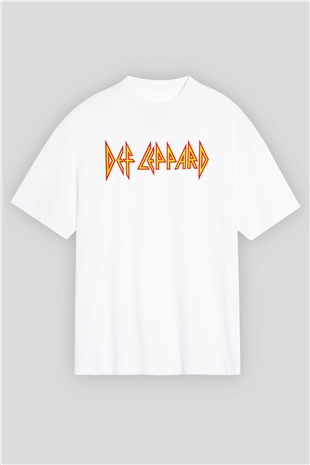 Def Leppard Beyaz Unisex Oversize Tişört T-Shirt