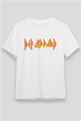 Def Leppard Beyaz Unisex Tişört T-Shirt - TişörtFabrikası