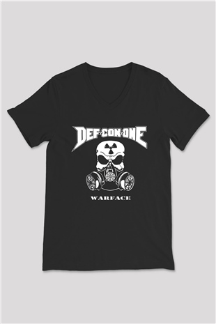 Def. Con. One Siyah Unisex V Yaka Tişört