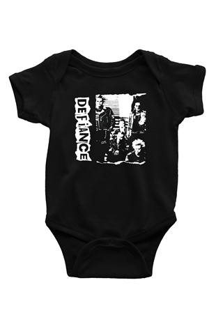 Defiance Baskılı Siyah Bebek Body - Zıbın