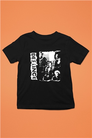 Defiance Baskılı Siyah Unisex Çocuk Tişört