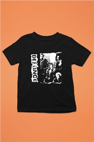Defiance Baskılı Siyah Unisex Çocuk Tişört