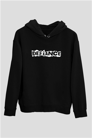 Defiance Siyah Unisex Kapüşonlu Sweatshirt