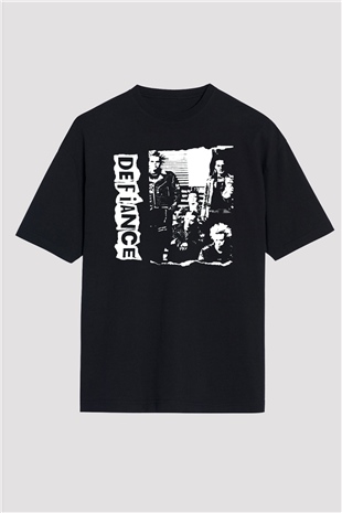 Defiance Siyah Unisex Oversize Tişört T-Shirt