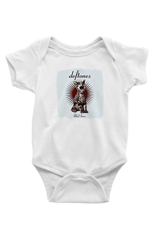 Deftones Baskılı Unisex Beyaz Bebek Body - Zıbın