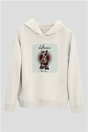Deftones Baskılı Unisex Beyaz Hoodie