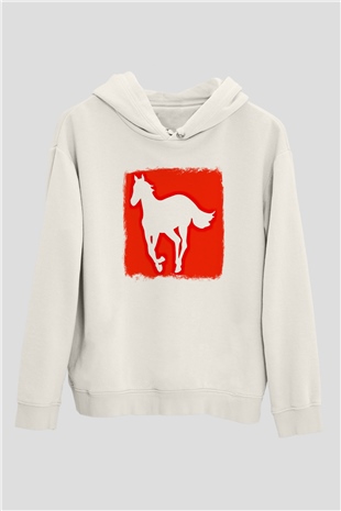 Deftones Baskılı Unisex Beyaz Hoodie