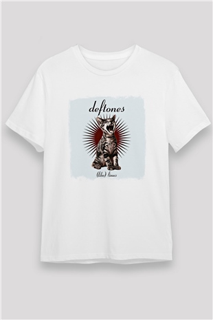 Deftones Baskılı Unisex Beyaz Tişört