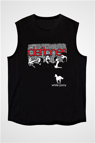 Deftones Baskılı Unisex Siyah Kolsuz Tişört