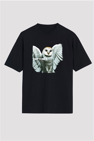 Deftones Baskılı Unisex Siyah Oversize Tişört