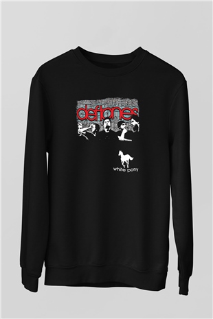 Deftones Baskılı Unisex Siyah Sweatshirt