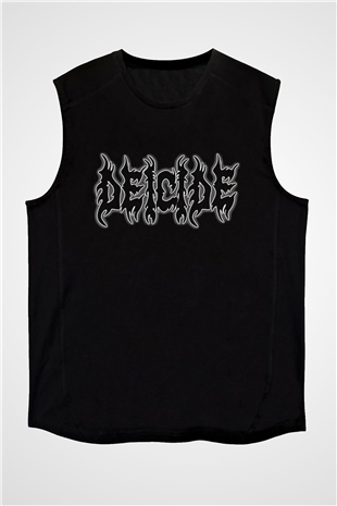 Deicide Baskılı Unisex Siyah Kolsuz Tişört - Tshirt