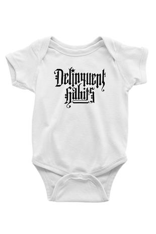 Delinquent Habits Baskılı Beyaz Unisex Bebek Body - Zıbın