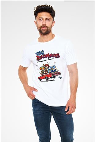 Delinquent Habits Baskılı Unisex Beyaz Tişört - Tshirt