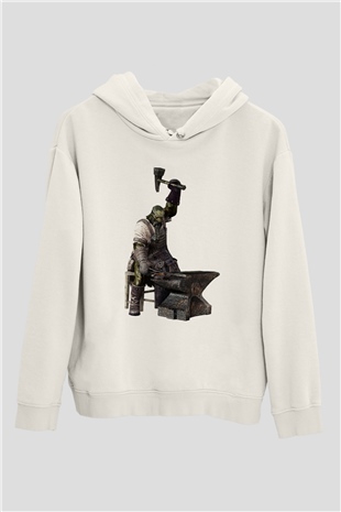 Demirci Beyaz Unisex Hoodie