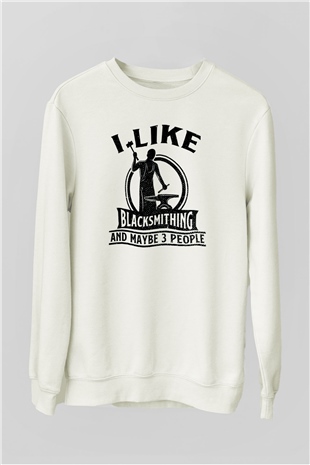 Demirci Beyaz Unisex Sweatshirt