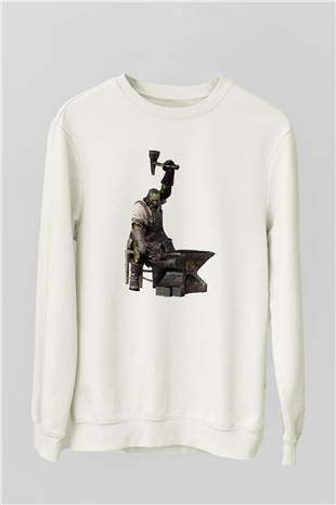 Demirci Beyaz Unisex Sweatshirt